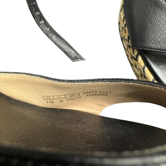 Stuart Weitzman Nudist Curve Espadrille Wedge Sandals Black, 7.5B WORN ONCE - Picture 8 of 9